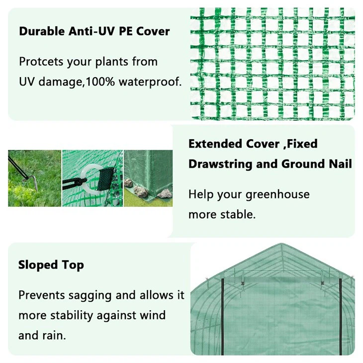 Sloped Top High Tunnel Greenhouse For Sale